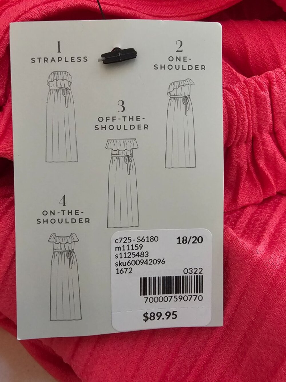 New Lane Bryant Convertible 4 Way Dress One On Off the Shoulder Strapless 18/20 - Picture 5 of 16